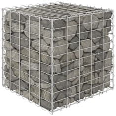 Greatstore Kockasta visoka greda gabion iz jeklene žice 50x50x50 cm