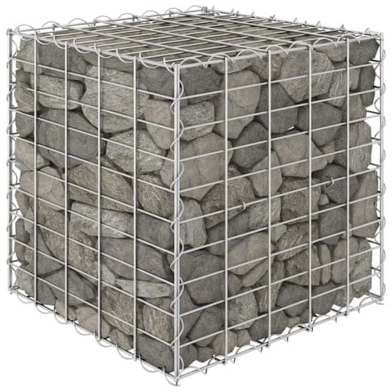 Vidaxl Kockasta visoka greda gabion iz jeklene žice 50x50x50 cm