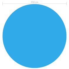 Vidaxl Plavajoča okrogla PE solarna folija za bazen 250 cm modre barve