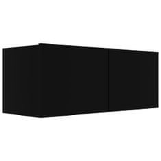 Greatstore Komplet TV omaric 4-delni črna iverna plošča