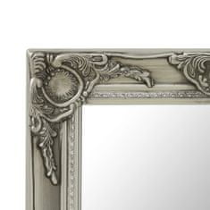 Vidaxl Stensko ogledalo v baročnem stilu 50x50 cm srebrno