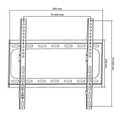 Cabletech Univerzalni LED TV nosilec 32-55", 40kg, 25mm odmik od zidu, črni