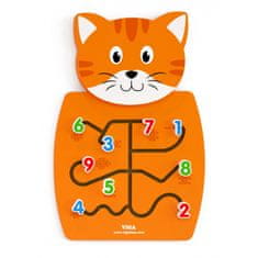 Viga Toys Lesena manipulativna tabla Številke Kitten FSC Montessori certifikat