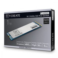 TeamGroup T-CREATE 2280 SSD disk, 1 TB, M.2, NVMe (TM8FPH001T0C611)