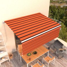 Vidaxl Ročno zvita tenda z zaveso, 4x3 m, oranžno-rjava