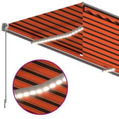 Vidaxl Ročno zložljiva markiza z zaveso in LED, 4,5x3 m