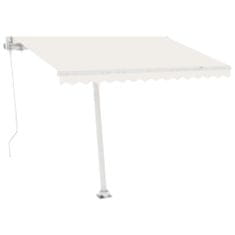 Vidaxl Ročno zložljiva tenda z LED lučmi 350x250 cm krem