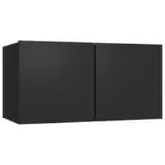 Vidaxl Komplet TV omaric 4-delni črn inženirski les