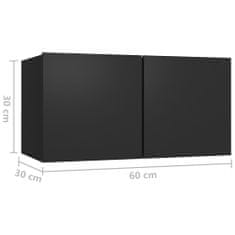 Vidaxl Komplet TV omaric 3-delni črna iverna plošča