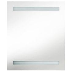 Vidaxl LED kopalniška omarica z ogledalom sijoče bela 50x14x60 cm