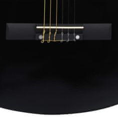 Vidaxl Klasična kitara za začetnike s torbo črna 3/4 36"