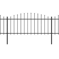 Vidaxl Ograjni paneli z bodicami, jekleni, (0,5-0,75) x 17 m, črni