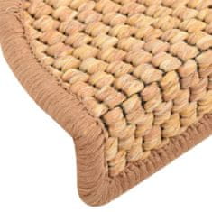 Vidaxl Samolepilne preproge za stopnice sisal 15 kos 56x20 cm oranžne