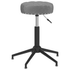 Vidaxl Vrtljivi namizni stol, temno siv, oblazinjen z žametom