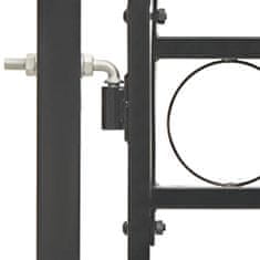 Vidaxl Vrata za ograjo zaobljena jeklo 100x175 cm črna