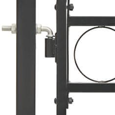 Vidaxl Vrata za ograjo zaobljena jeklo 100x250 cm črna
