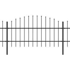 Vidaxl Ograjni paneli z bodicami, jekleni, (0,75-1) x 17 m, črni