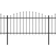 Vidaxl Ograjni paneli z bodicami, jekleni, (1,25-1,5) x 17 m, črni