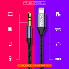 Kaku KSC-427 avdio kabel Lightning / 3.5mm jack 1m, črna