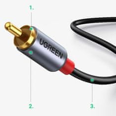 Ugreen CM451 avdio kabel USB-C / 2x RCA M/M 1.5m, siva