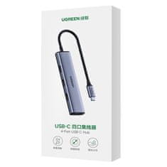 Ugreen CM473 HUB adapter USB-C / 4x USB 3.2, srebro