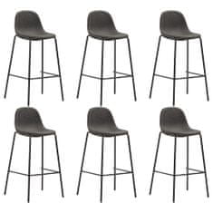 Greatstore Barski stoli, 6 kosov, temno sive barve, oblazinjeni s tkanino