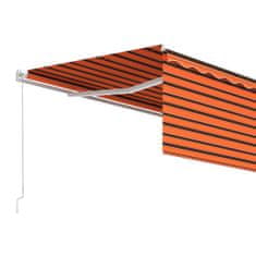 Vidaxl Ročno zvita tenda z zaveso, 4x3 m, oranžno-rjava