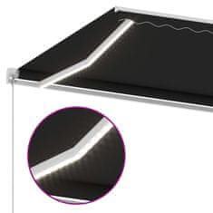 Vidaxl Ročno zložljiva tenda z LED lučkami 600x300 cm antracitna