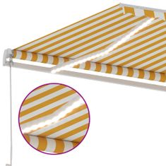 Vidaxl Ročno zložljiva tenda z LED lučkami 600x350 cm rumena in bela