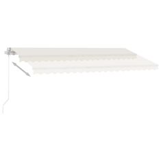 Vidaxl Ročno zložljiva tenda z LED lučkami 450x350 cm krem