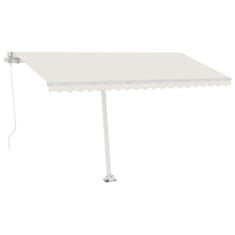 Vidaxl Ročno zložljiva tenda z LED lučmi 400x300 cm krem