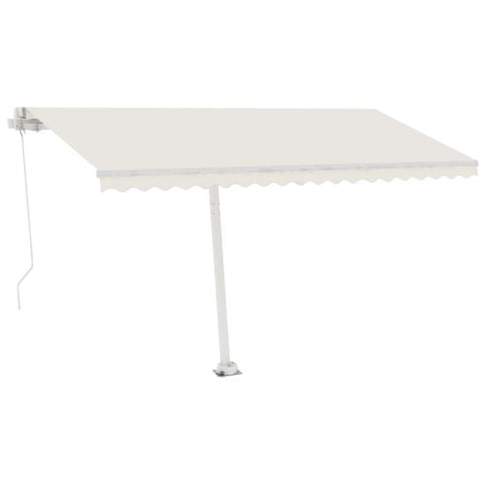 Vidaxl Ročno zložljiva tenda z LED lučmi 400x300 cm krem