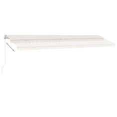 Vidaxl Ročno zložljiva tenda z LED lučkami 600x300 cm krem