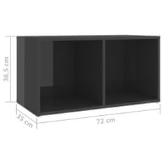 Vidaxl TV omarice 2 kosa visok sijaj sive 72x35x36,5 cm iverna plošča