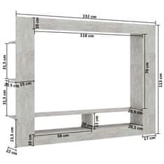 Vidaxl TV omarica betonsko siva 152x22x113 cm iverna plošča