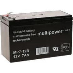 POWERY Svinčev Akumulator MP7-12B VdS / FG20722 12V 7Ah (nadomešča 7,2Ah) - Multipower