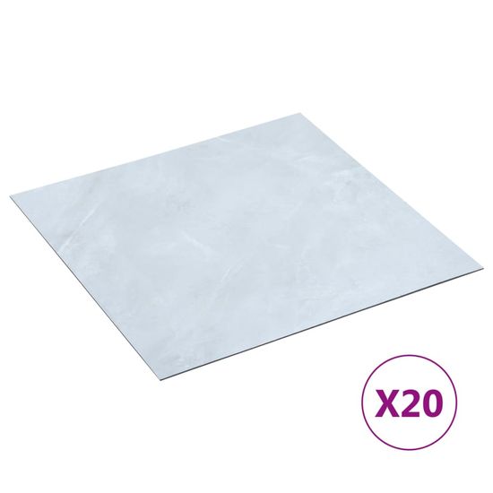 Vidaxl Samolepilne talne plošče 20 kosov PVC 1,86 m2 bel marmor