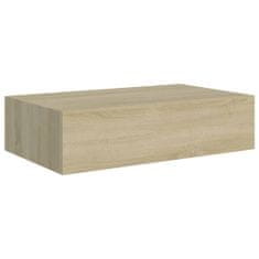 Vidaxl Stenska polica s predalom hrast 40x23,5x10 cm MDF