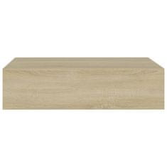 Vidaxl Stenska polica s predalom hrast 40x23,5x10 cm MDF