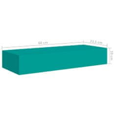 Vidaxl Stenska polica s predalom 2 kosa modra 60x23,5x10 cm mediapan