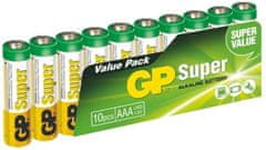 Zaparevrov Alkalne baterije GP Super 24A-2VS10, LR03, 1,5 V, 10x AAA