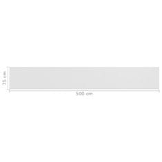 Vidaxl Balkonsko platno belo 75x500 cm HDPE