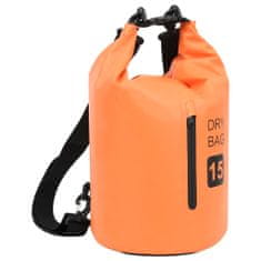 Vidaxl Torba Dry Bag z zadrgo oranžna 15 L PVC