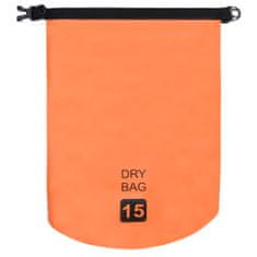 Vidaxl Torba Dry Bag oranžna 15 L PVC