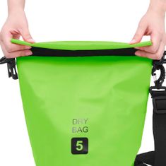 Vidaxl Torba Dry Bag zelena 5 L PVC