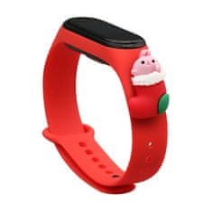 slomart trak xmas band za xiaomi mi band 6 / mi band 5 božični silikonski trak zapestnica rdeča (mi band 1)