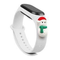 slomart trak xmas band za xiaomi mi band 4 / mi band 3 božični silikonski trak zapestnica bela (snežak 1)