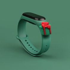 slomart trak xmas band za xiaomi mi band 4 / mi band 3 božični silikonski trak zapestnica temno zelena (darilo)