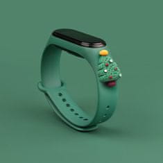 slomart trak xmas band za xiaomi mi band 4 / mi band 3 Božični silikonski trak zapestnica temno zelena (božično drevo 2)