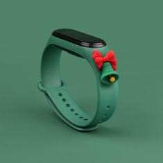 slomart trak xmas band za xiaomi mi band 4 / mi band 3 Božični silikonski trak zapestnica temno zelena (zvon)